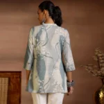 Off White Printed Cotton Blend Straight Kurtis - Image 3